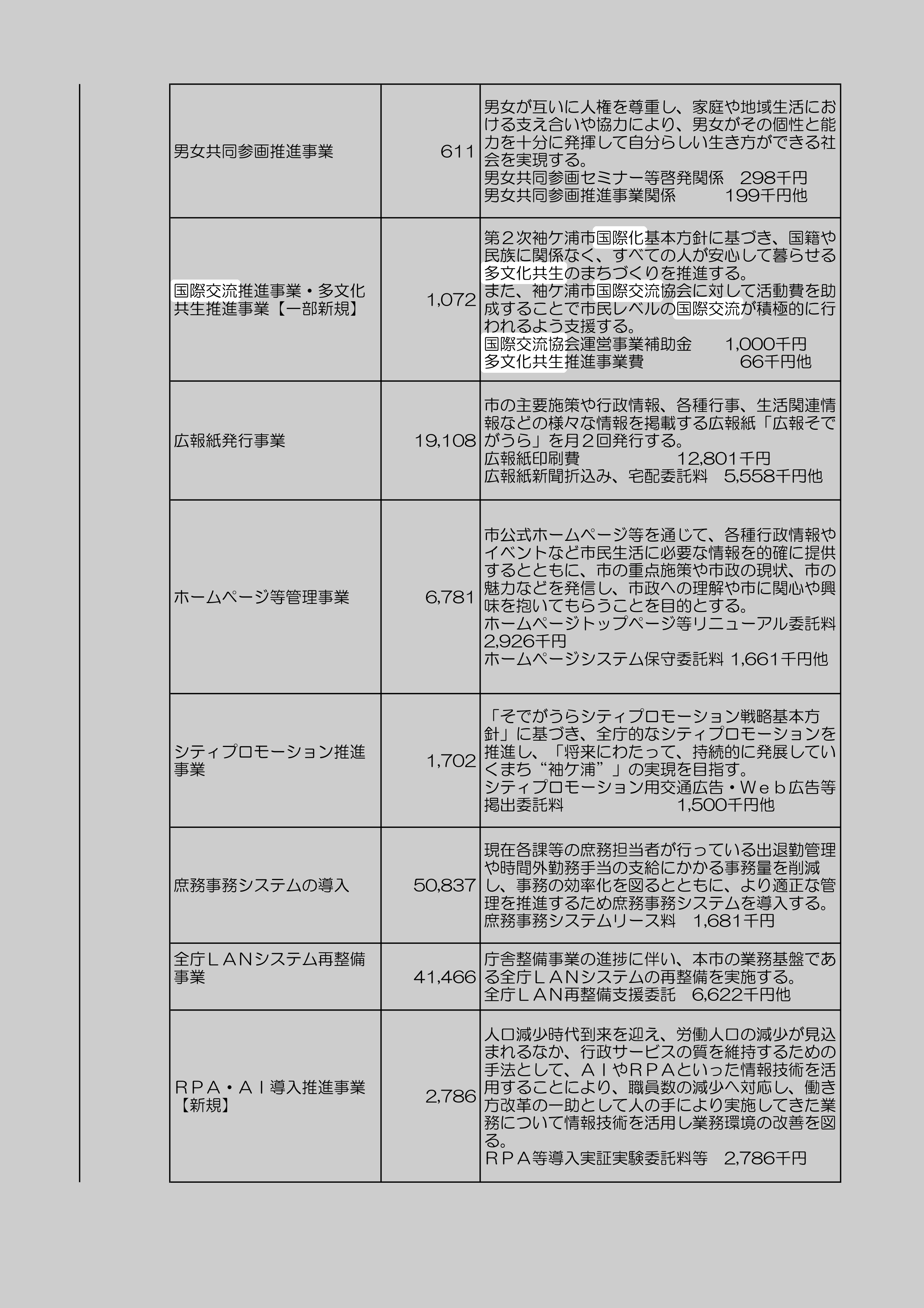 国際交流推進事業・多文化共生推進事業【一部新規】のスクリーンショット