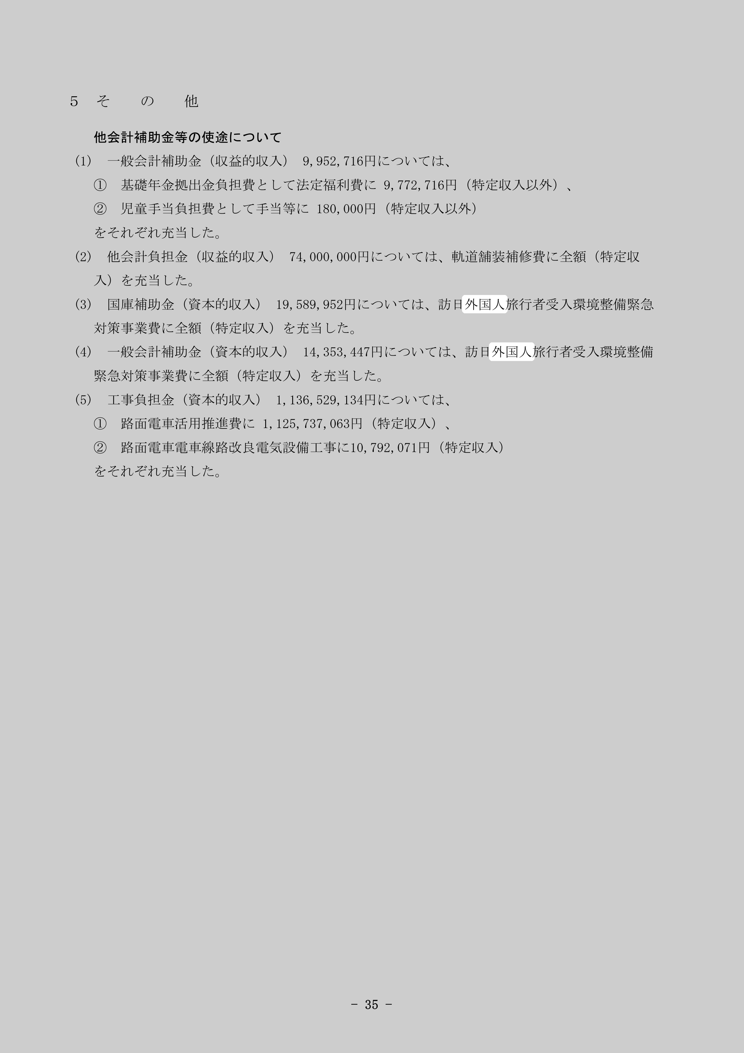 一般会計補助金のスクリーンショット